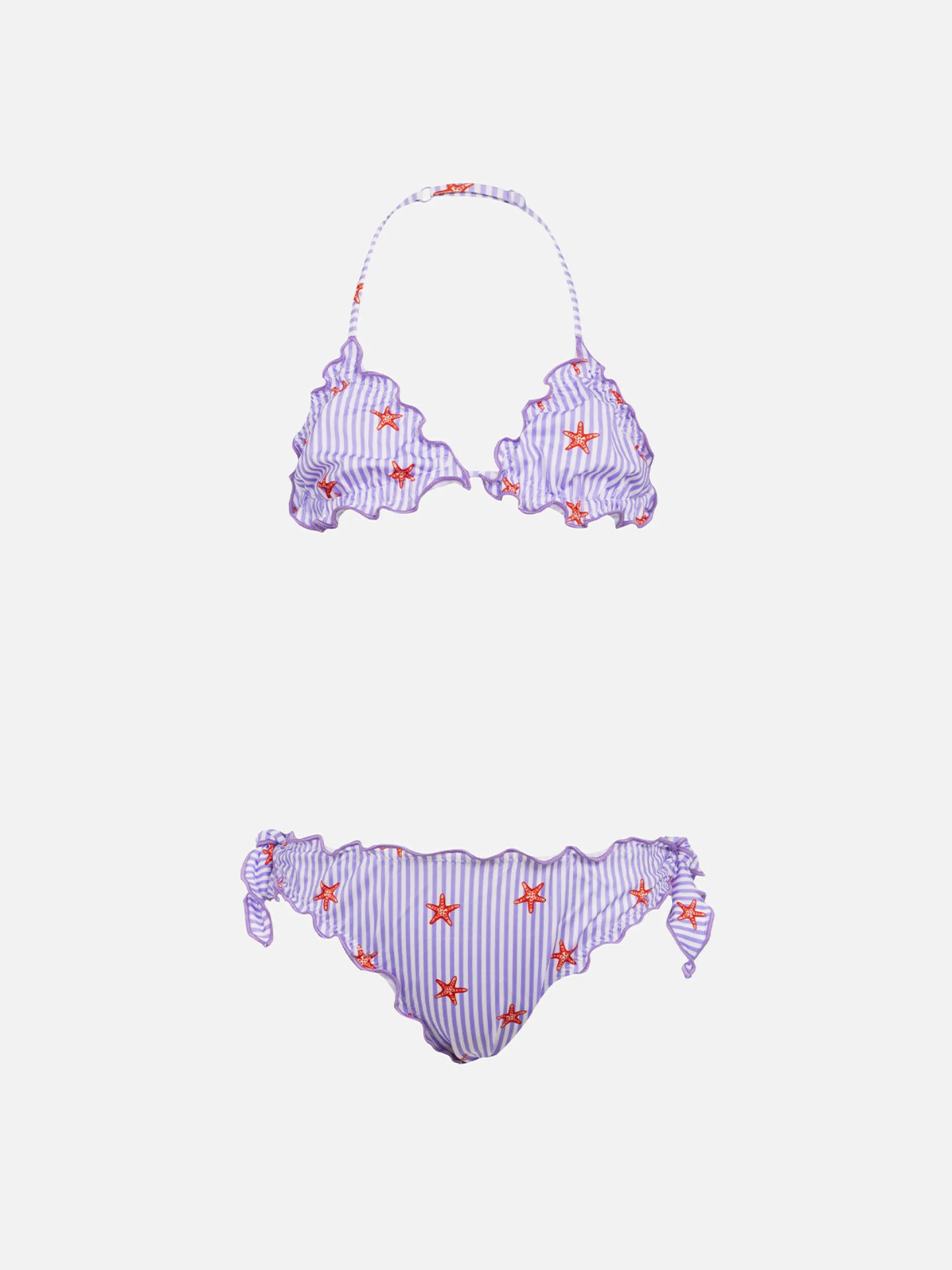 Klassischer Mädchen-Triangel-Bikini Cris mit Seesternen-Print