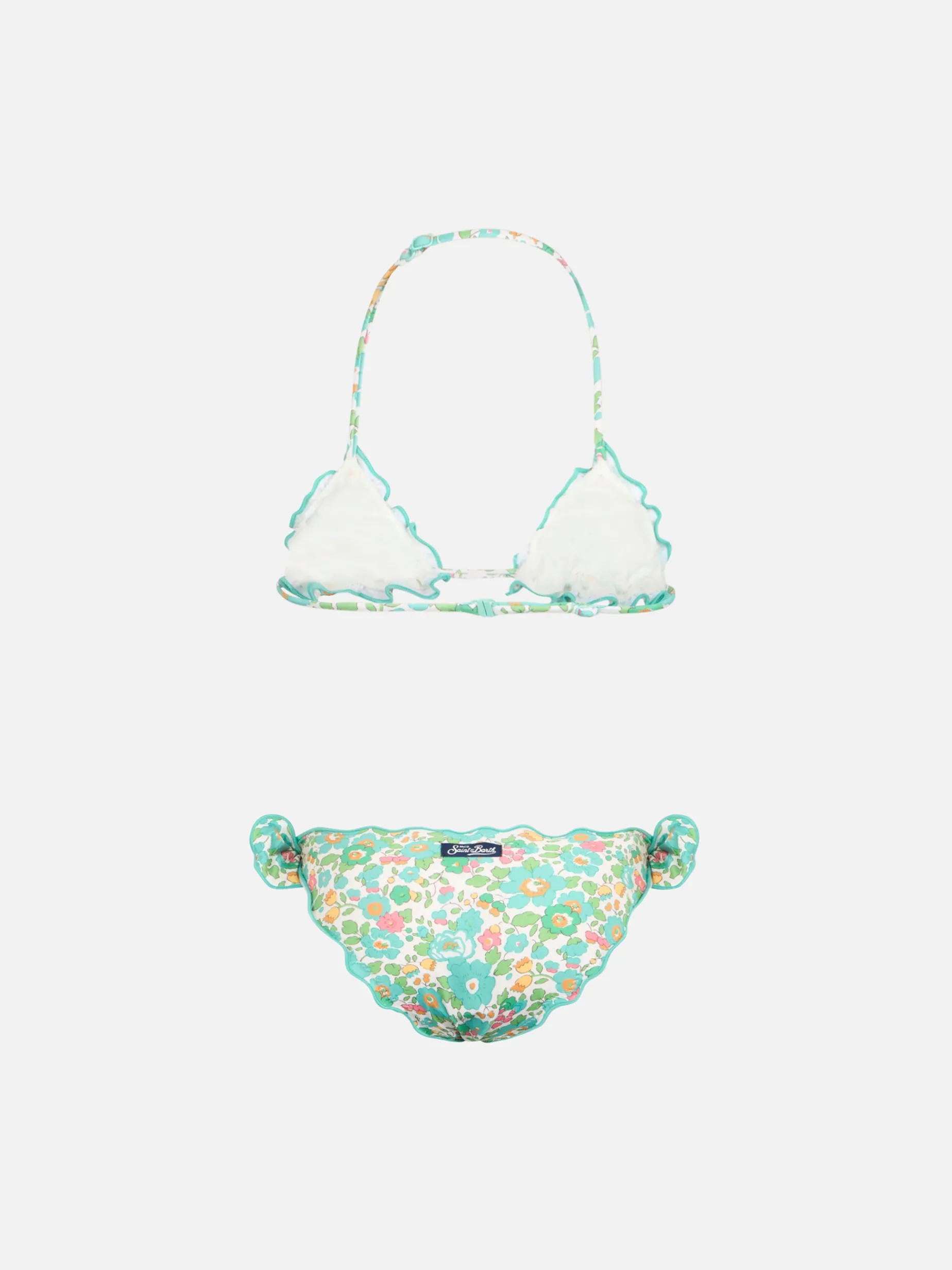 Klassischer Mädchen-Triangel-Bikini Cris mit Betsy-Aufdruck | HERGESTELLT AUS LIBERTY-STOFF