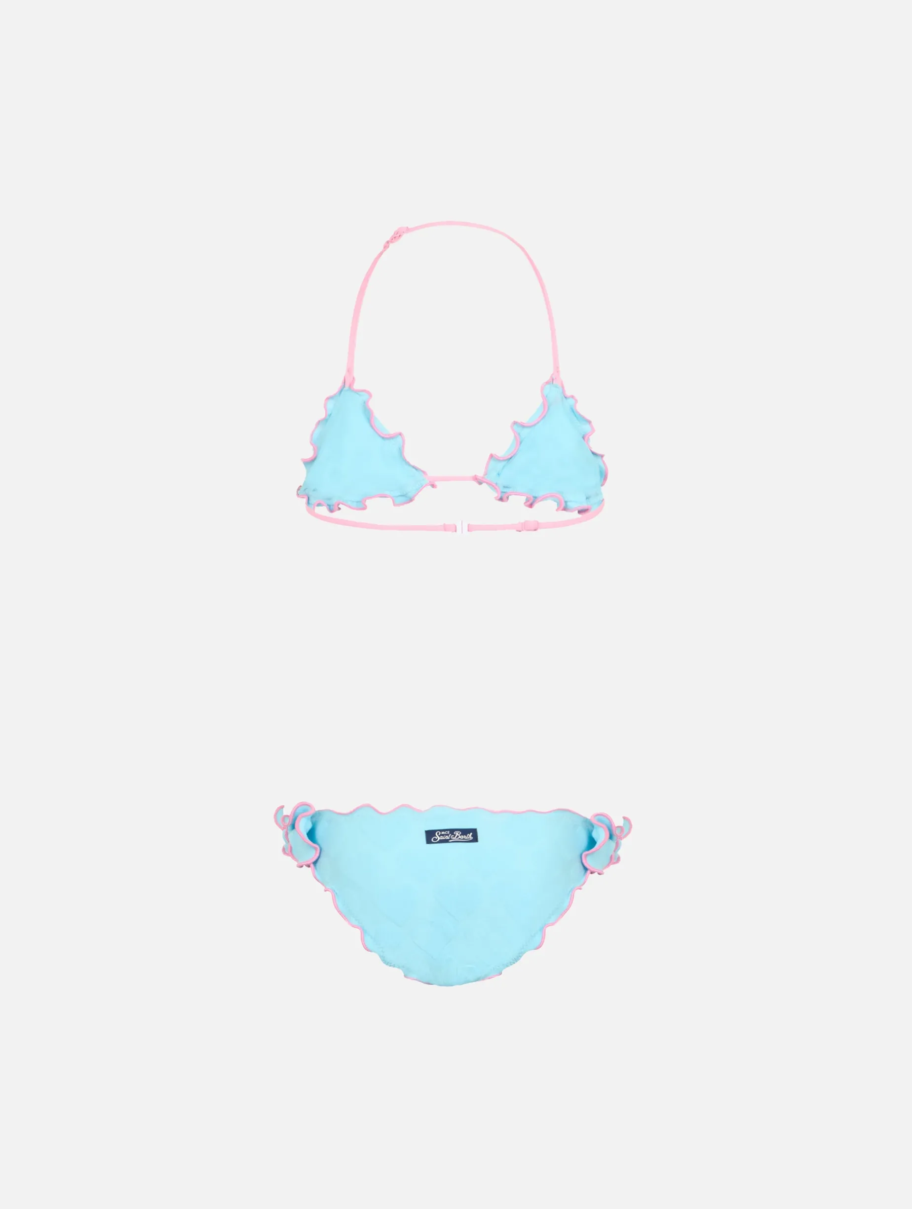 Klassischer Mädchen-Triangel-Bikini Cris mit geprägtem Herz-Print