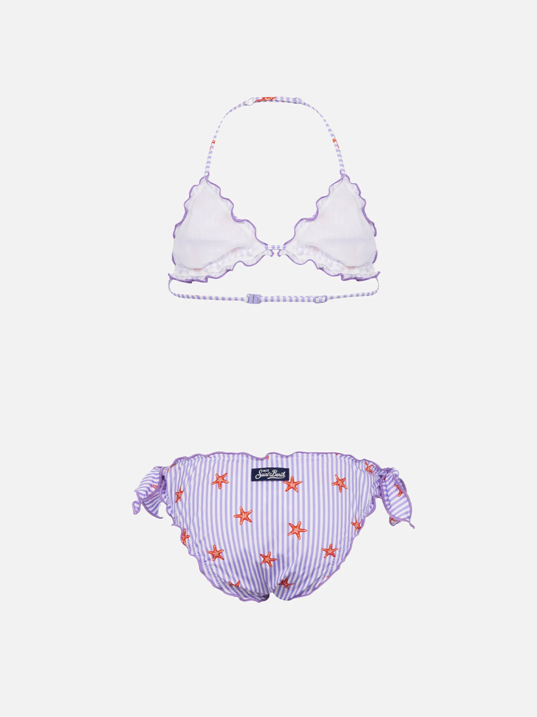 Klassischer Mädchen-Triangel-Bikini Cris mit Seesternen-Print