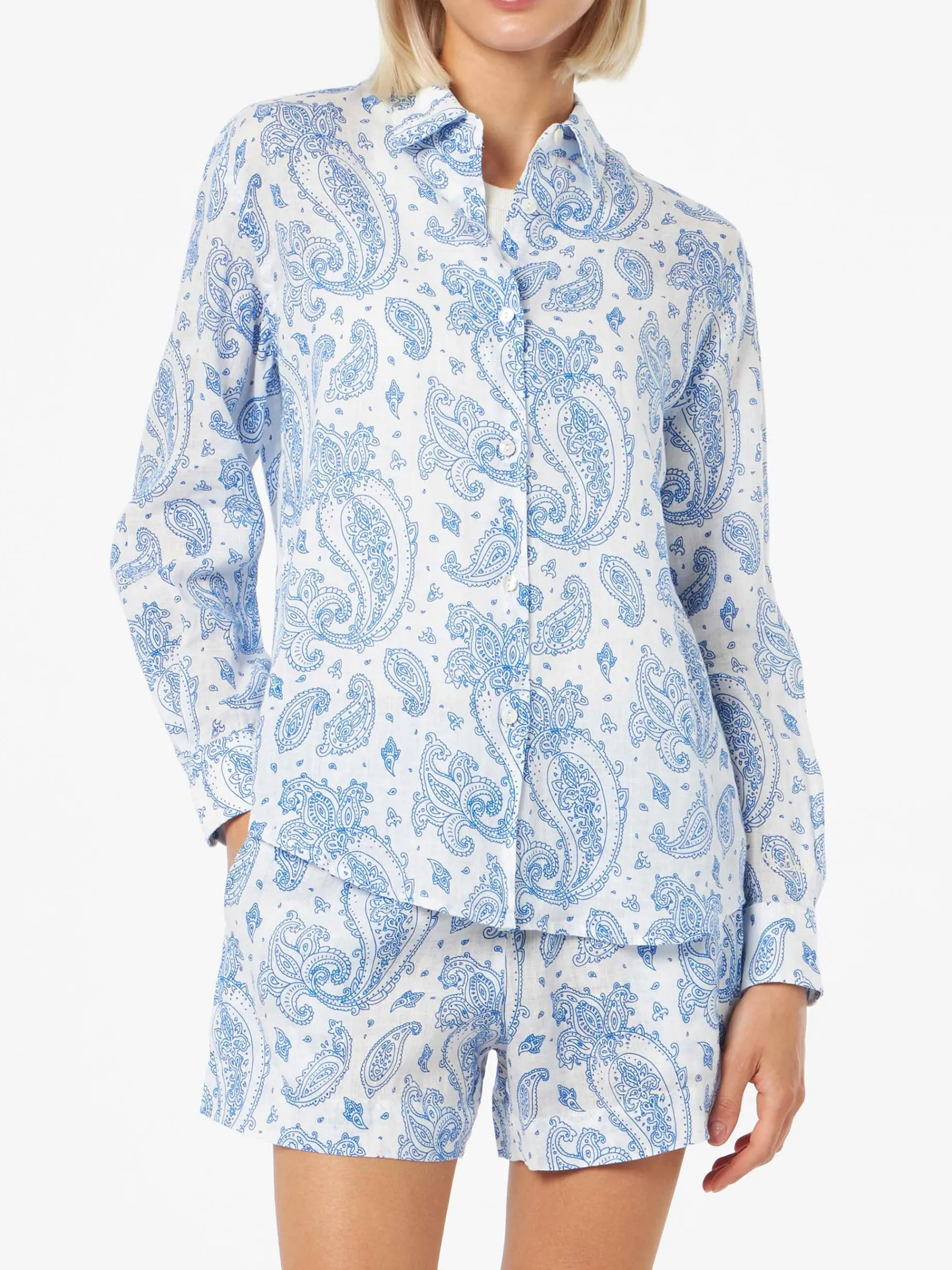 Klassisches Paisley-Leinenhemd für Damen Meredith