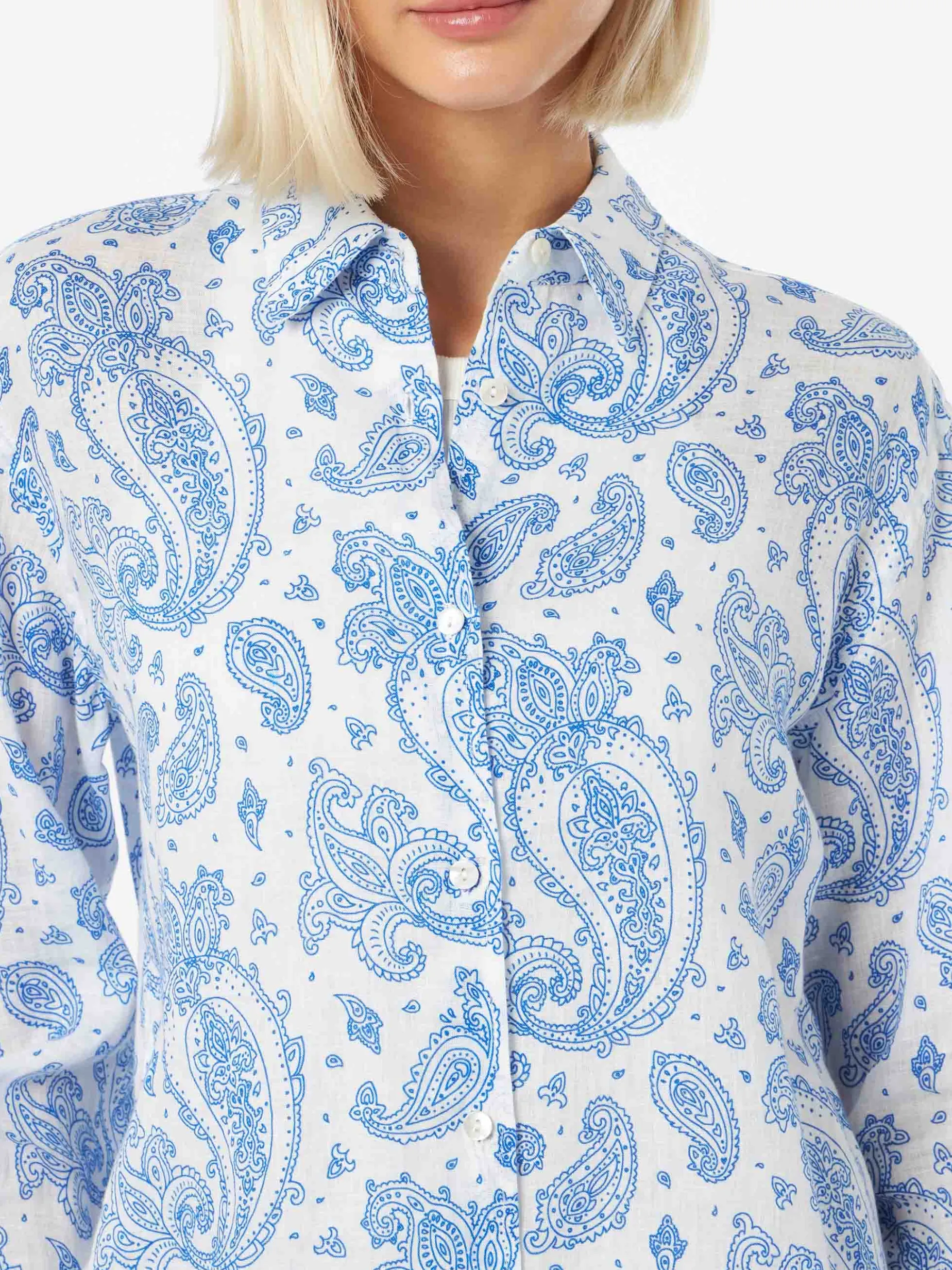 Klassisches Paisley-Leinenhemd für Damen Meredith