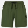 Komfort- und Stretch-Badeshorts für Herren in Militärgrün