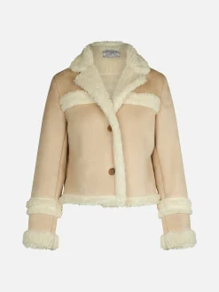 Kurze Damenjacke im Shearling-Stil