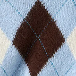 Kurzer Damenpullover mit Argyle-Muster