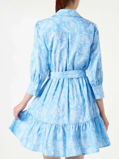 Kurzes Baumwollkleid mit Paisley-Print Daisi