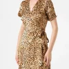 Kurzes Damenkleid mit Leopardenmuster