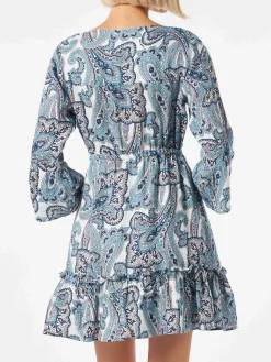 Kurzes Damenkleid mit Paisley-Print