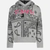 Kurzes Strick-Hoodie für Mädchen mit Bandana-Print