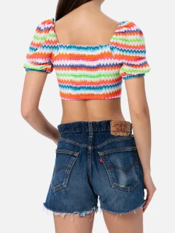 Kurzes Top aus Raschelstrick für Damen
