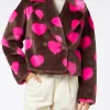 Kurzpelzjacke für Damen mit Herzprint