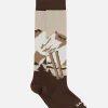 Lange Herrensocken mit Courchevel-Postkartendruck