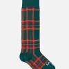 Lange Herrensocken mit grünem Schottenmuster