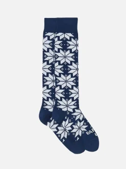 Lange Herrensocken mit nordischem Muster
