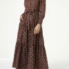 Langes Damenkleid Jensen mit Zebra-Print