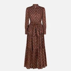 Langes Damenkleid Jensen mit Zebra-Print