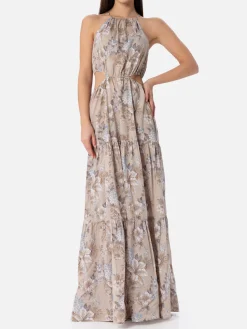 Langes Kleid Kaby mit Blumenprint für Damen