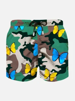 Leichte Badeshorts für Jungen mit Camo-Schmetterlingsprint