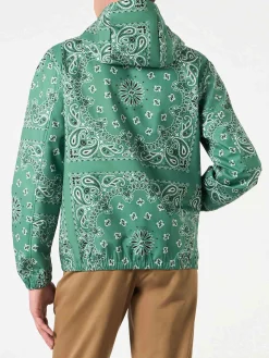 Leichte Herren-Windjacke mit Kapuze und Bandana-Aufdruck