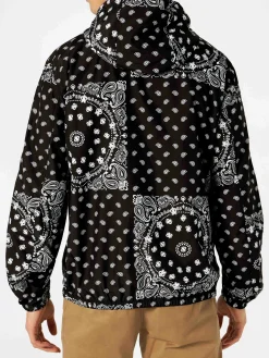Leichte Herren-Windjacke mit Kapuze und Bandana-Aufdruck