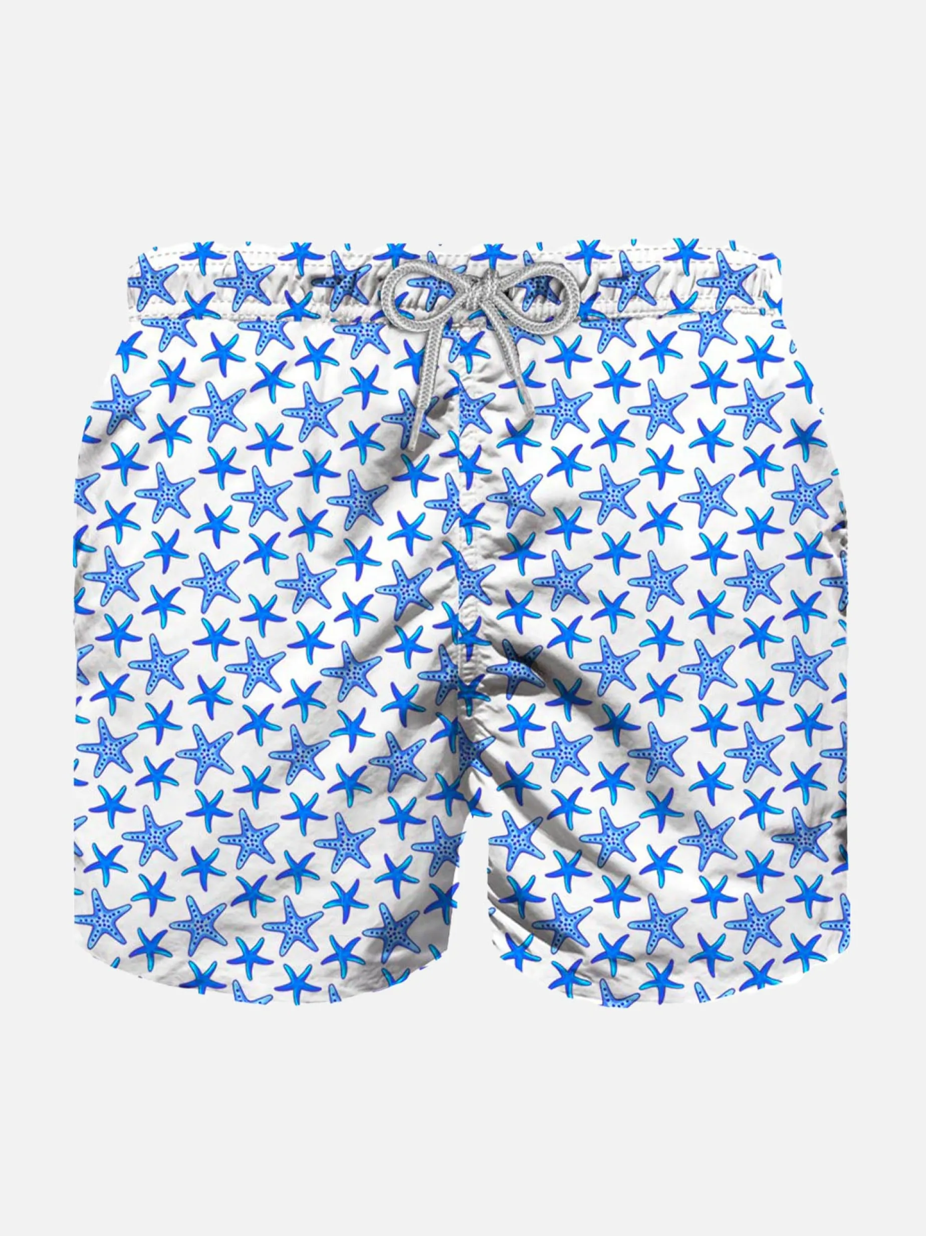 Leichte Jungen-Badeshorts mit Mikro-Seestern-Allover-Print
