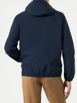 Leichte marineblaue Herren-Windjacke mit Kapuze