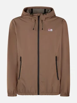 Leichte Windjacke aus khakigrünem Stoff mit Kapuze für Herren Sloop