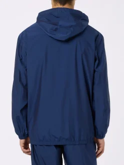 Leichte Windjacke aus marineblauem Stoff mit Kapuze für Herren Sloop