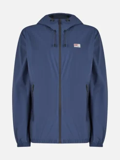 Leichte Windjacke aus marineblauem Stoff mit Kapuze für Herren Sloop