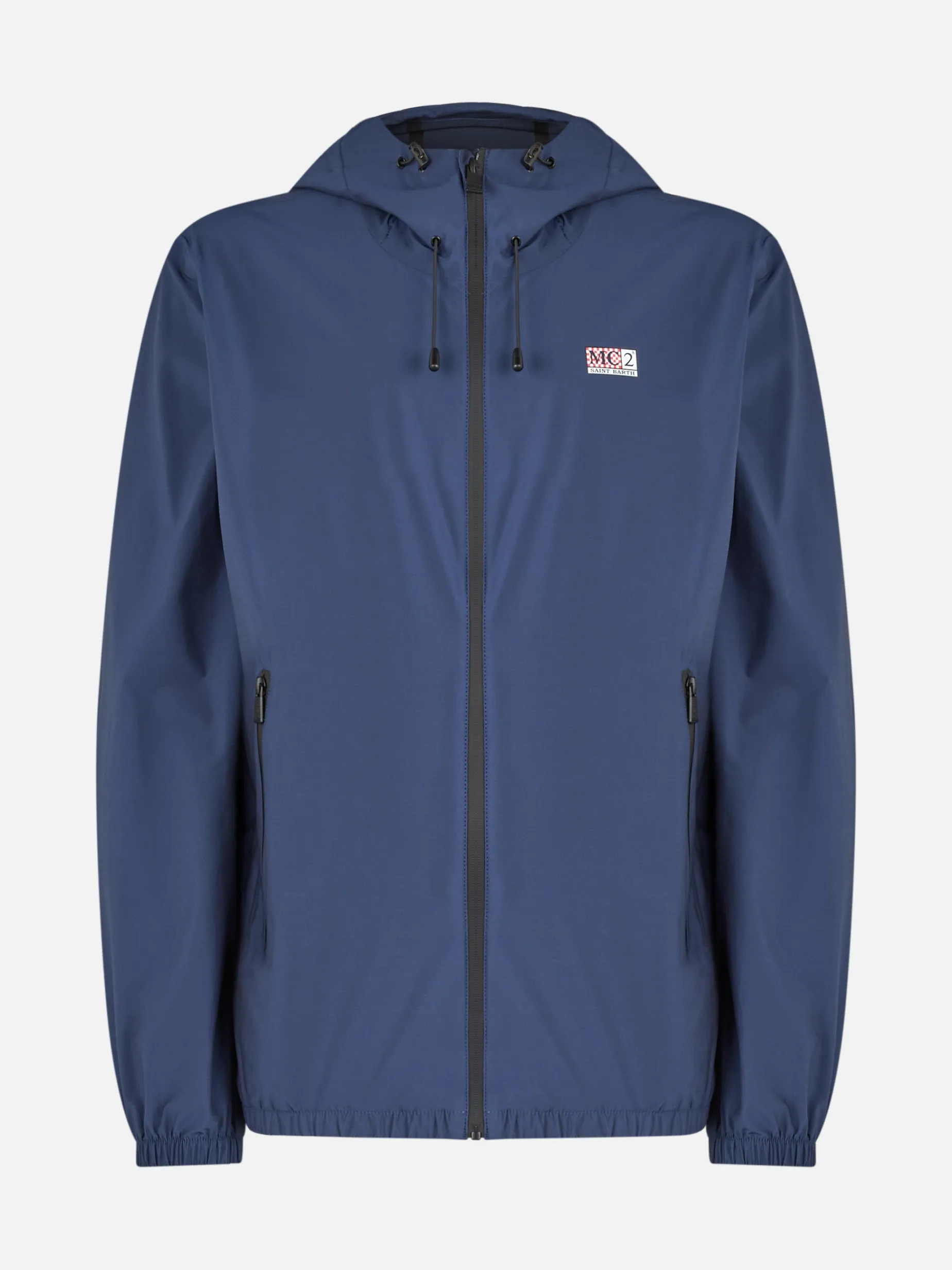 Leichte Windjacke aus marineblauem Stoff mit Kapuze für Herren Sloop