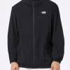 Leichte Windjacke aus schwarzem Stoff mit Kapuze für Herren Sloop