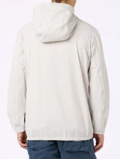 Leichte Windjacke für Herren aus eisweißem Stoff mit Kapuze Sloop