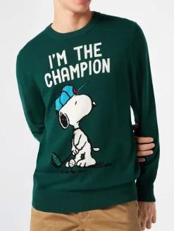 Leichter Herrenpullover mit Snoopy-Jacquard-Print | SNOOPY PEANUTS™ SONDEREDITION
