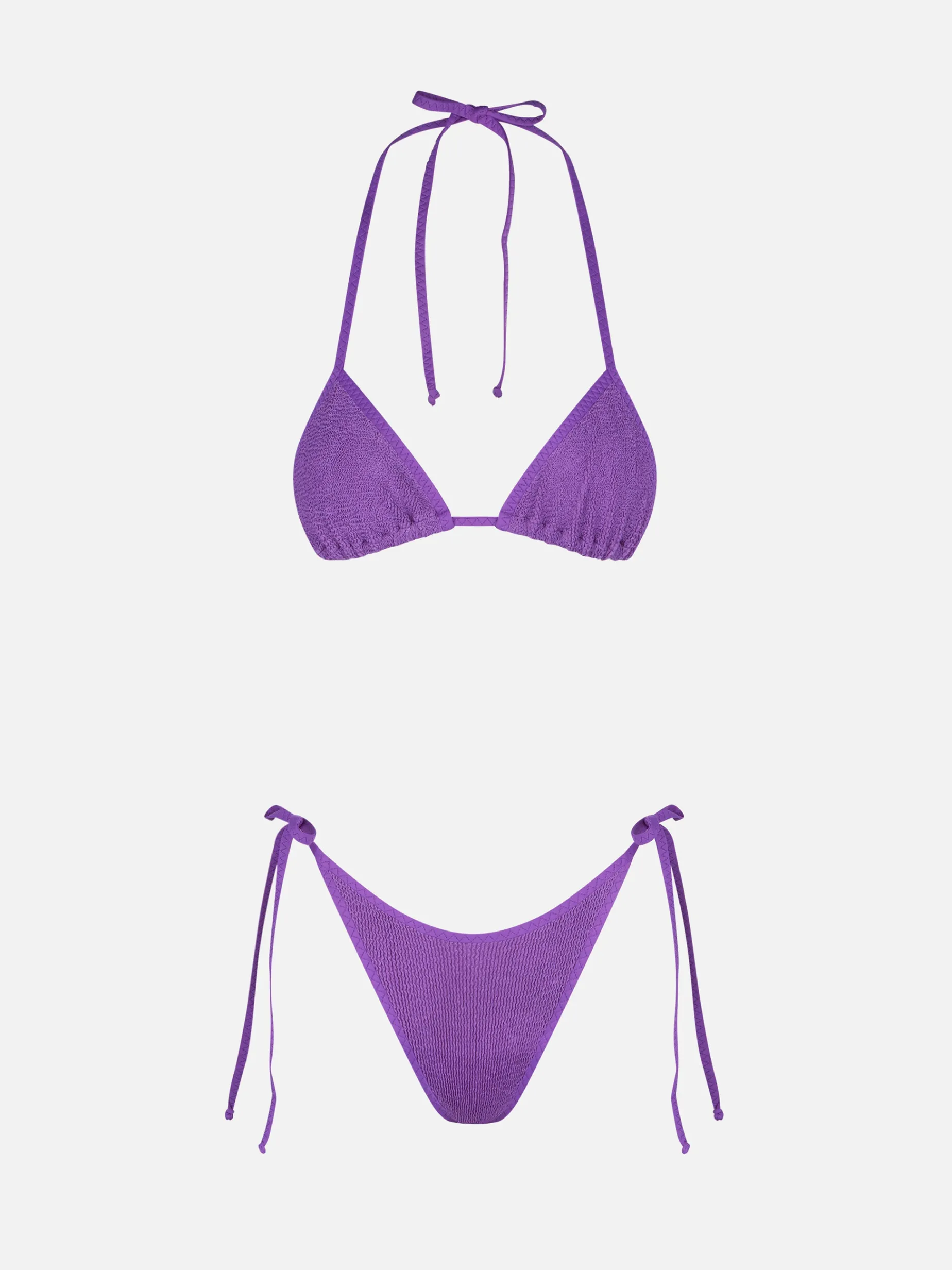Lila Crinkle-Triangel-Bikini für Damen