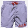 Lila Herren-Badeshorts mit Tasche