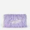Lila pelzige Mildred-Pochette mit Saint-Barth-Stickerei