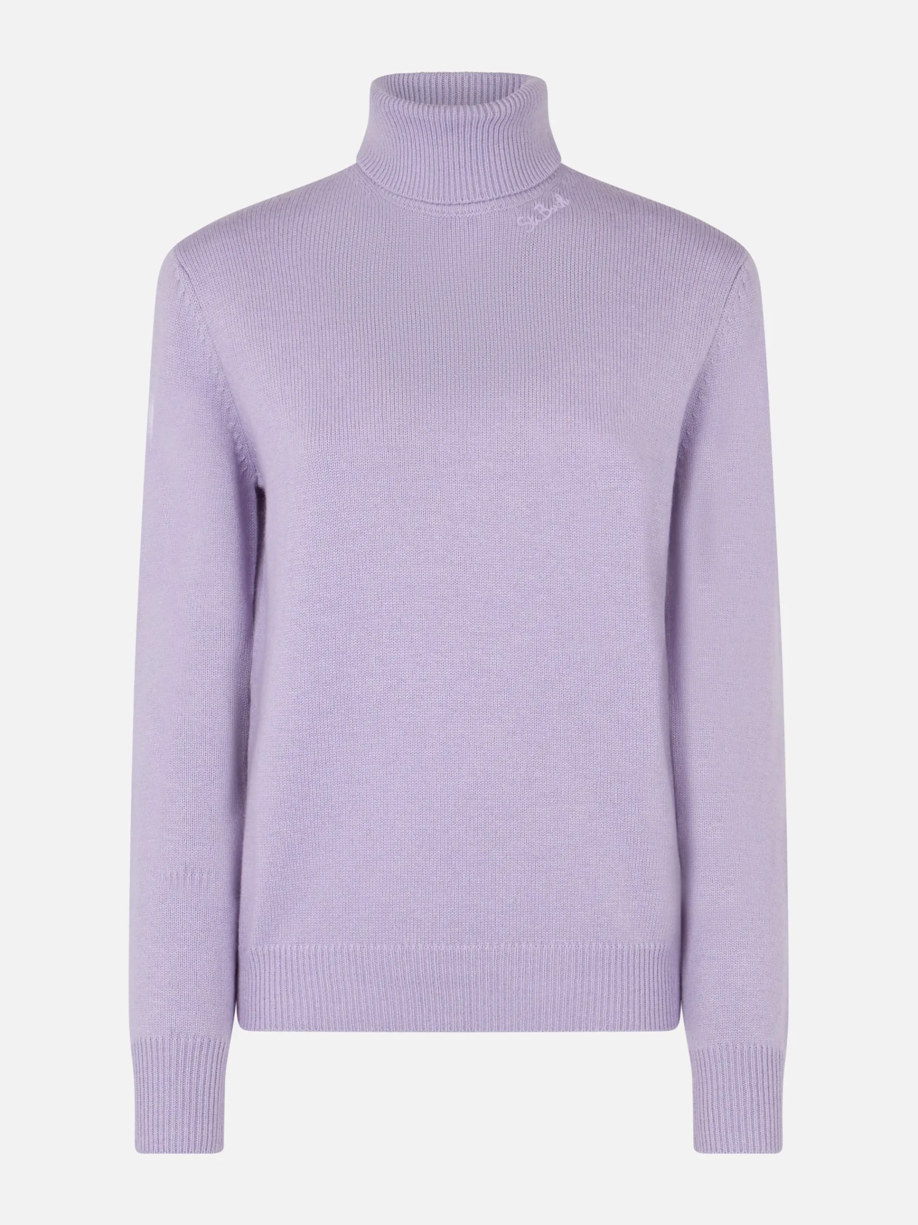 Lila Rollkragenpullover für Damen Moody