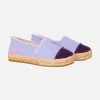 Lilafarbene Canvas-Espadrillas mit Stickerei