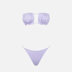 Lilafarbener Bandeau-Bikini für Damen