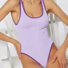 Lilafarbener Crinkle-Badeanzug für Damen | MELISSA SATTA SONDEREDITION