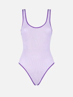Lilafarbener Crinkle-Badeanzug für Damen | MELISSA SATTA SONDEREDITION