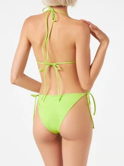 Lindgrüner Triangel-Bikini für Damen