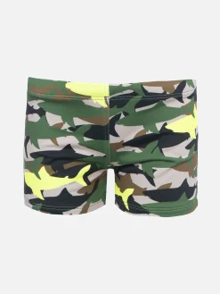 Lycra-Badeshorts für Jungen mit Hai-Tarnmuster