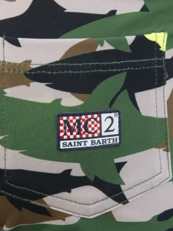 Lycra-Badeshorts für Jungen mit Hai-Tarnmuster
