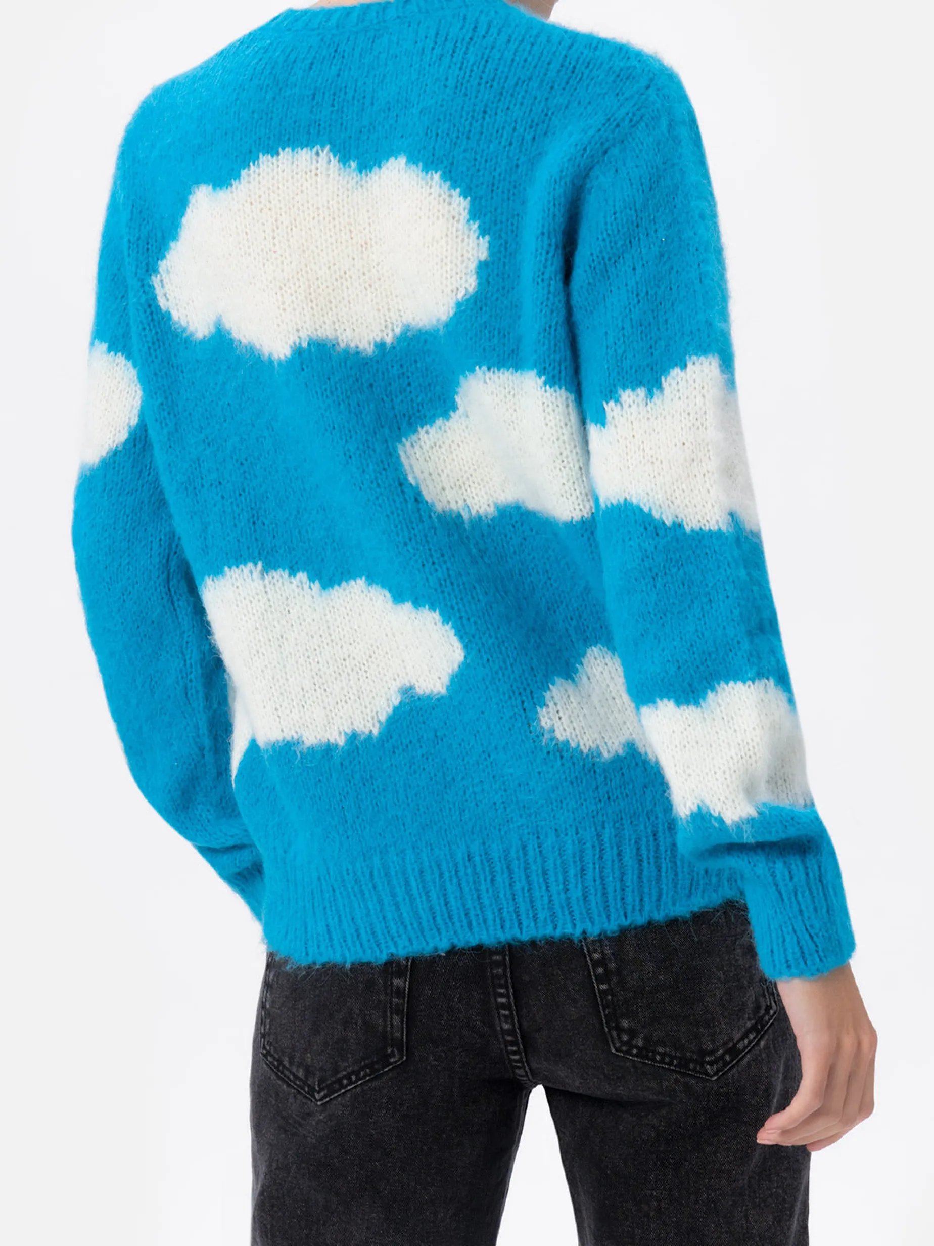 Maglione da donna in misto alpaca Queen con ricamo Tra le Nuvole