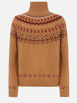 Maglione da donna in misto cashmere Meghan con jacquard nordico