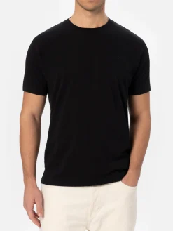Man black heavy cotton t-shirt Arnott with St. Barth embroidery