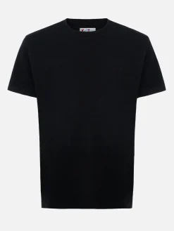Man black heavy cotton t-shirt Arnott with St. Barth embroidery