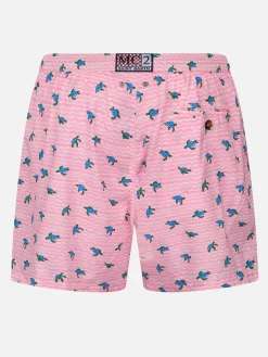 Man Comfort Light Badeshorts mit Meeresschildkröten-Print