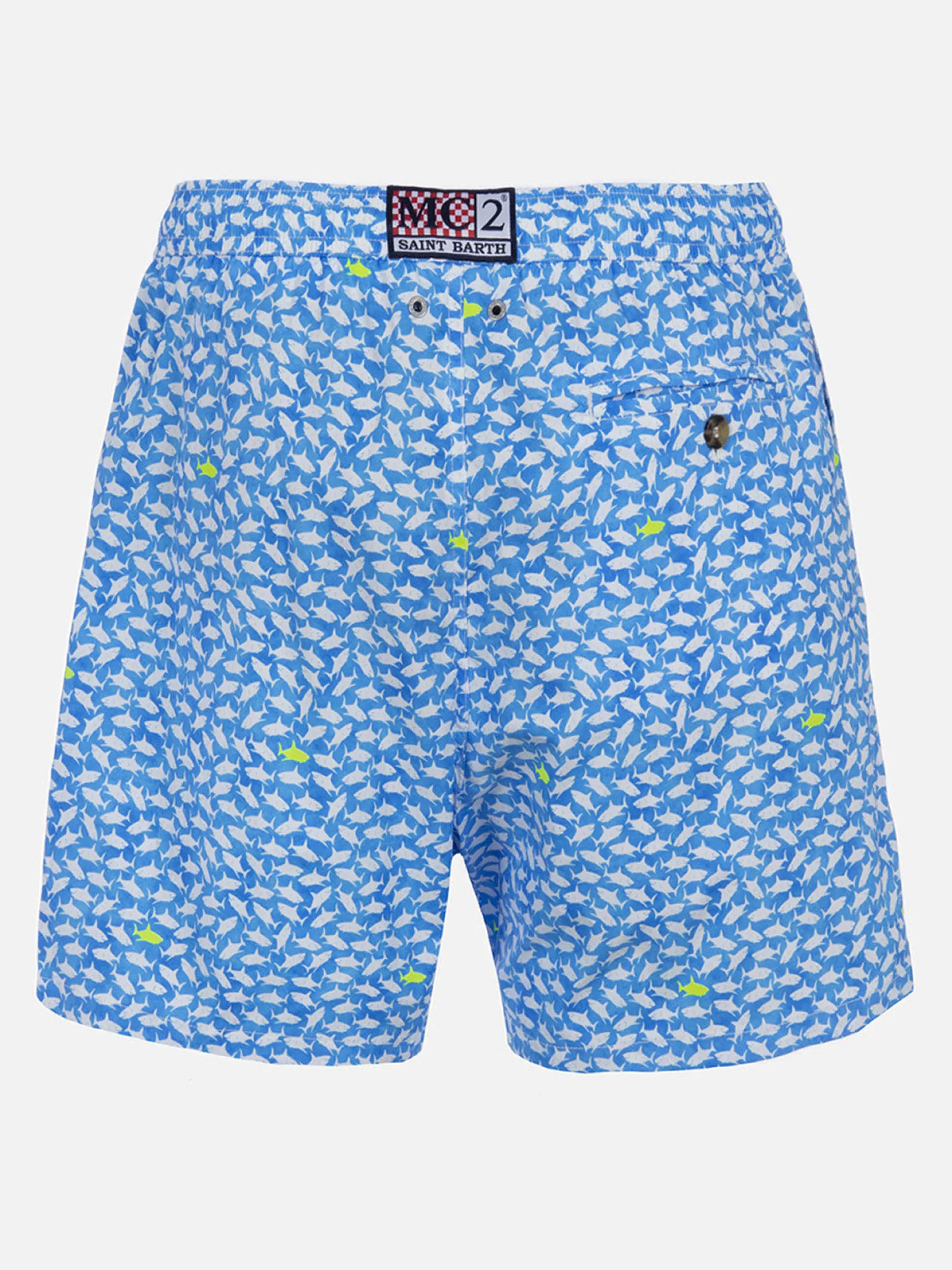 Man Comfort Light Badeshorts mit Hai-Aufdruck